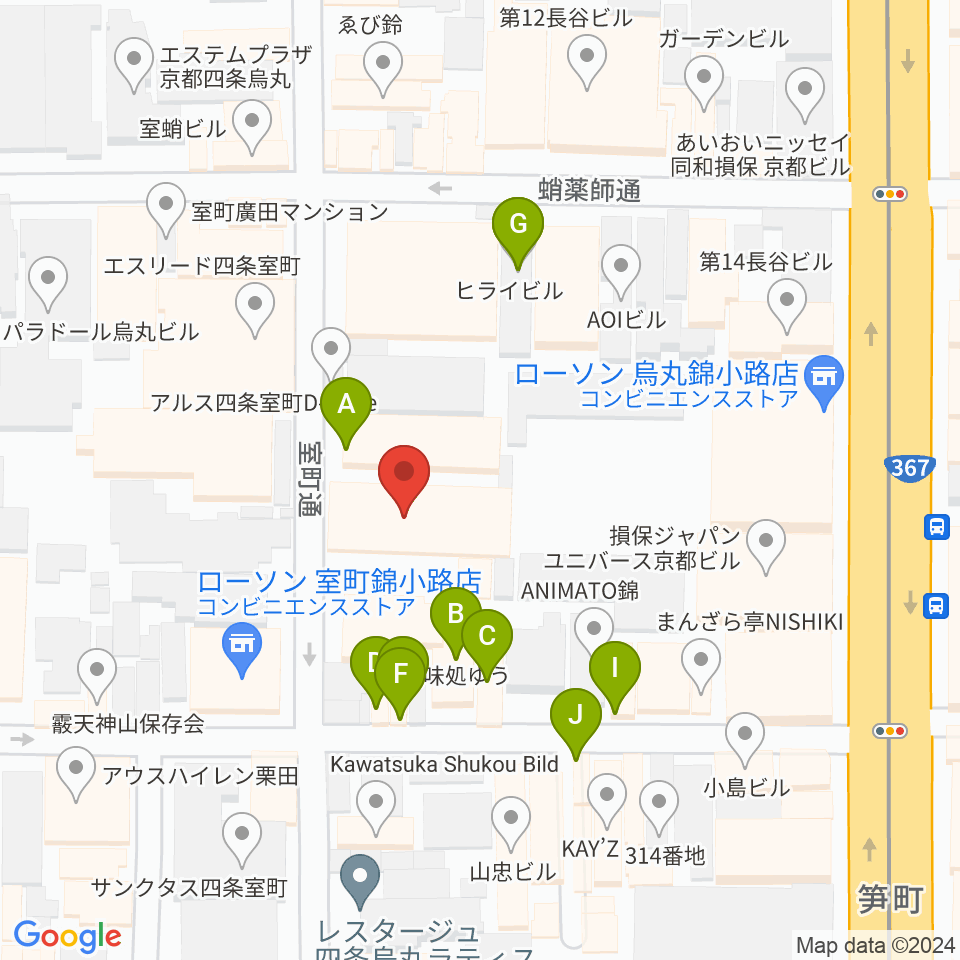 京都芸術センター周辺のファミレス・ファーストフード一覧地図