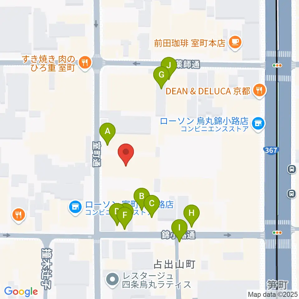 京都芸術センター周辺のファミレス・ファーストフード一覧地図