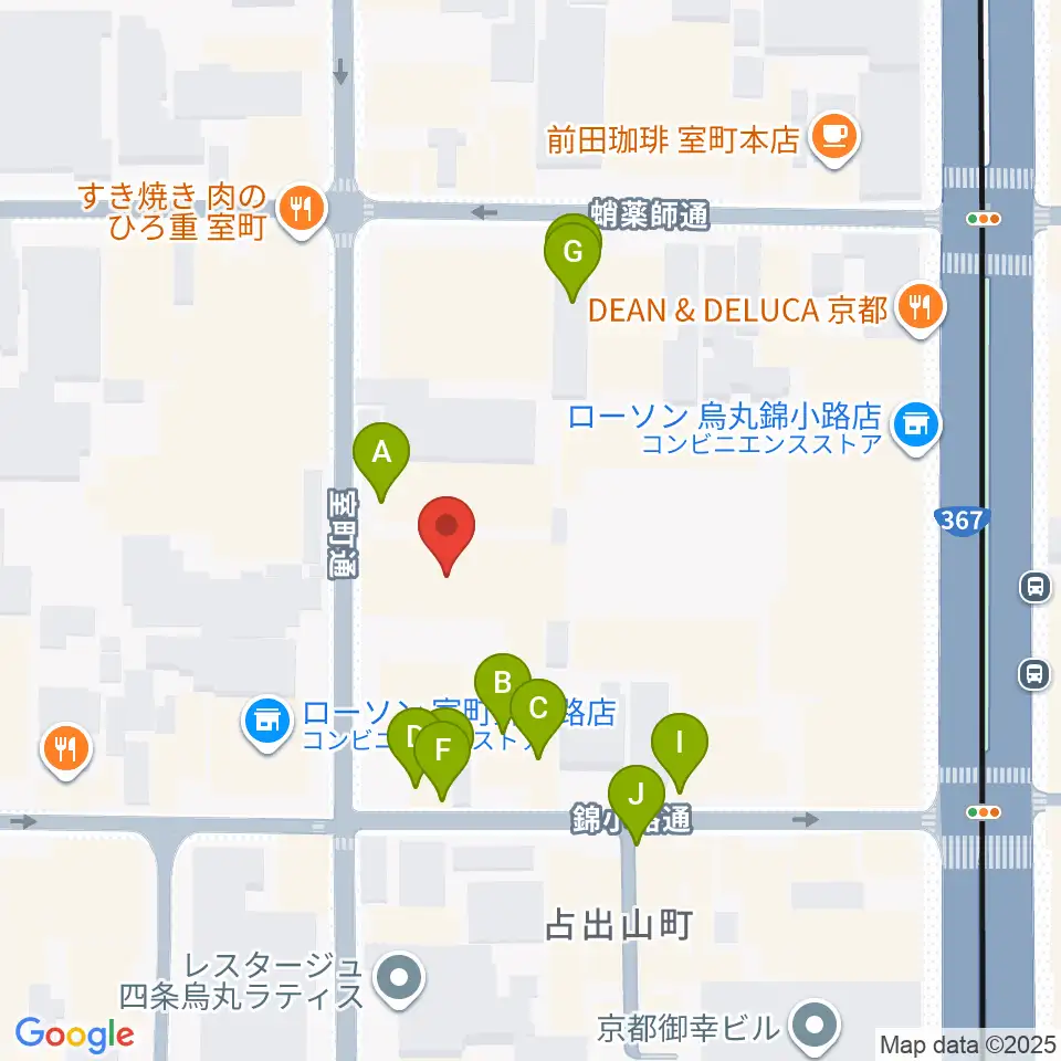 京都芸術センター周辺のファミレス・ファーストフード一覧地図