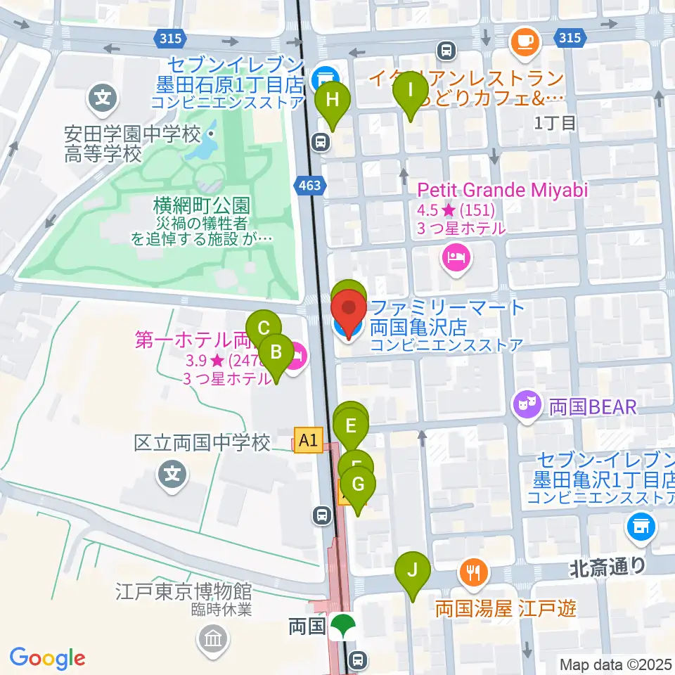 る・みゅう音楽教室周辺のファミレス・ファーストフード一覧地図