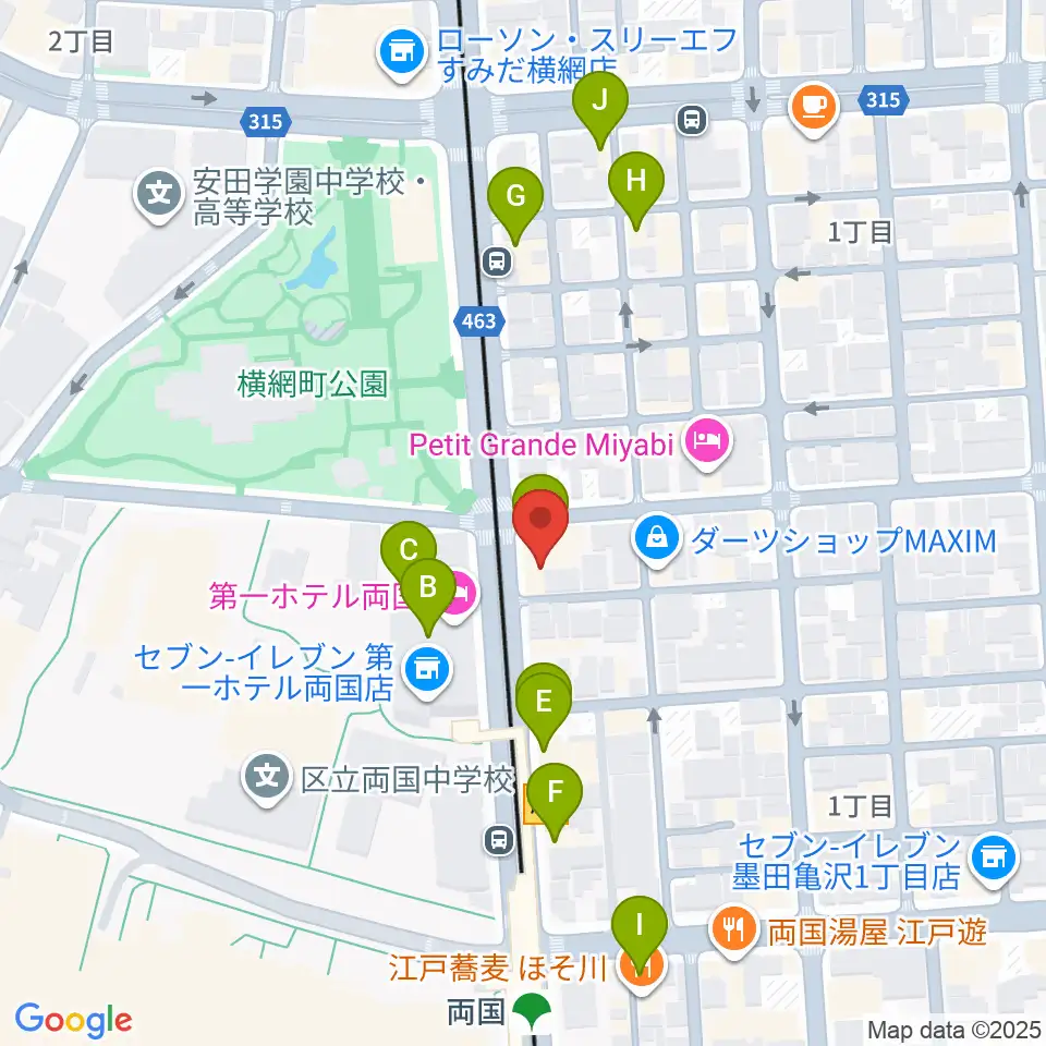 る・みゅう音楽教室周辺のファミレス・ファーストフード一覧地図