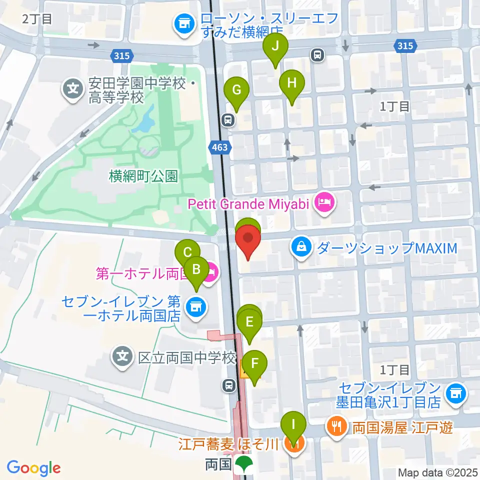 る・みゅう音楽教室周辺のファミレス・ファーストフード一覧地図