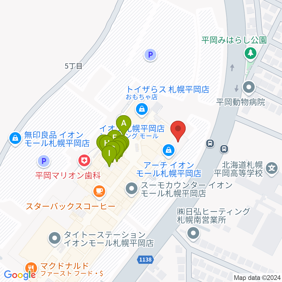 札幌カルチャーセンター平岡周辺のファミレス・ファーストフード一覧地図