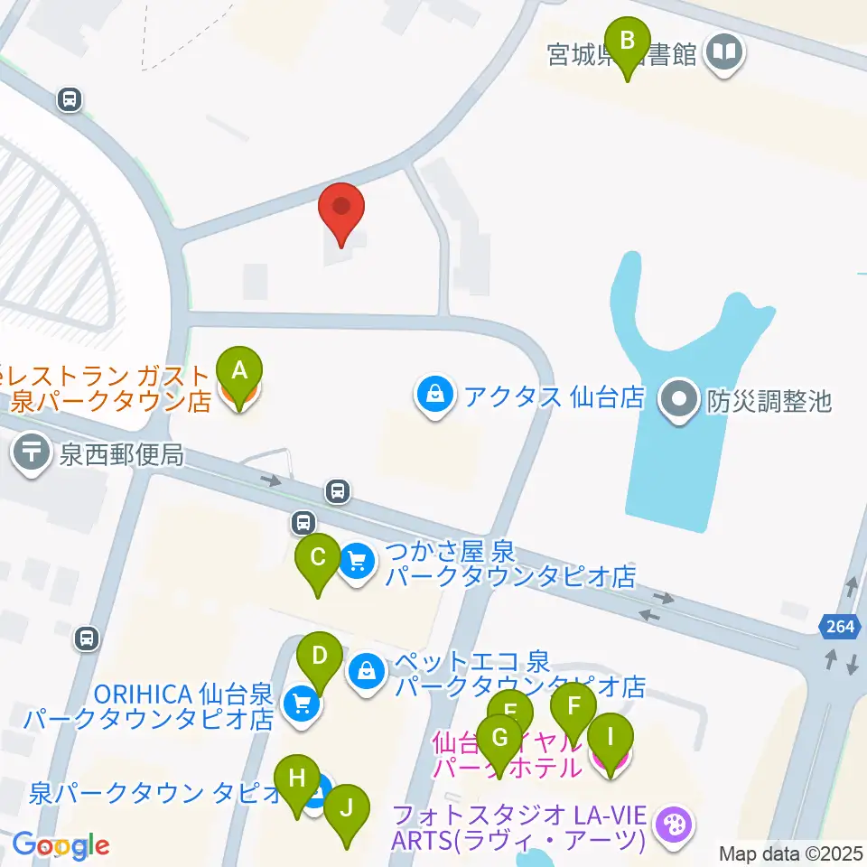 泉パークタウンカルチャーセンター周辺のファミレス・ファーストフード一覧地図