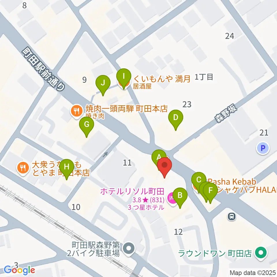 弦楽器工房シゲッティ周辺のファミレス・ファーストフード一覧地図