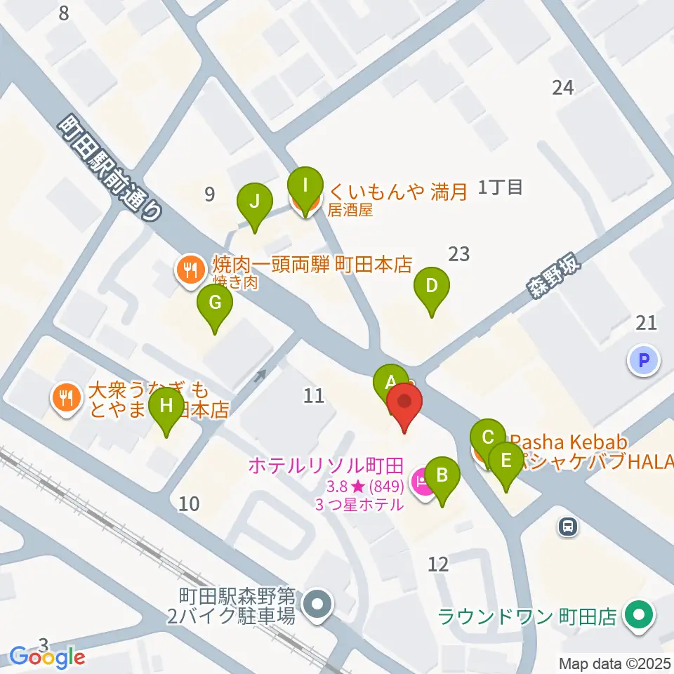 弦楽器工房シゲッティ周辺のファミレス・ファーストフード一覧地図