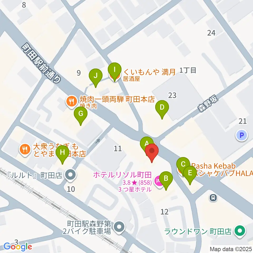 弦楽器工房シゲッティ周辺のファミレス・ファーストフード一覧地図