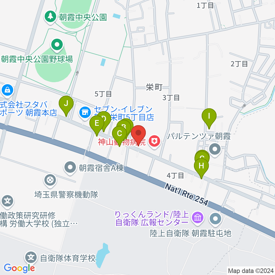 ジャズ喫茶 海周辺のファミレス・ファーストフード一覧地図