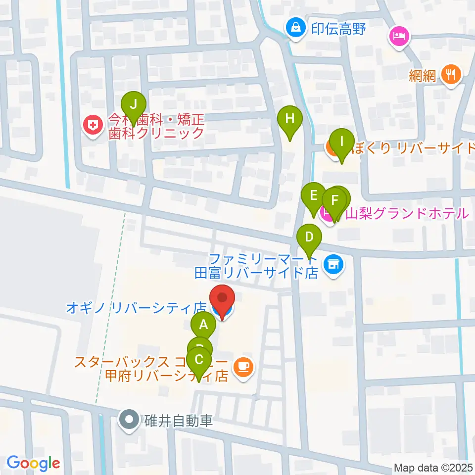 リバーシティーカルチャーセンター周辺のファミレス・ファーストフード一覧地図