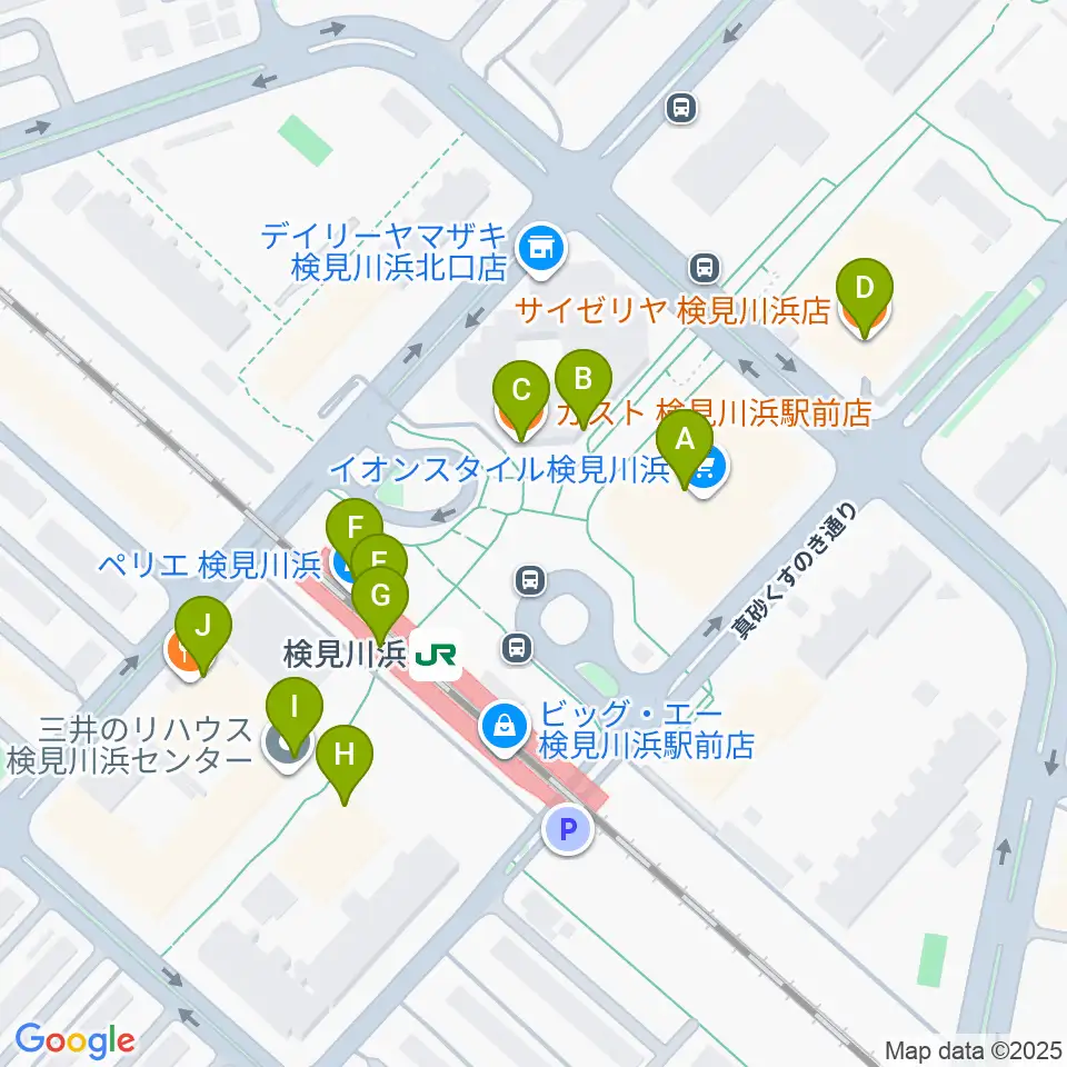 美浜カルチャーセンター周辺のファミレス・ファーストフード一覧地図