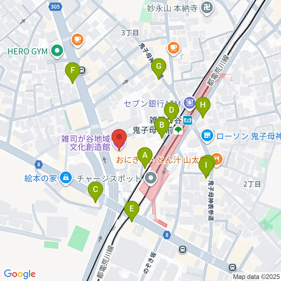 雑司が谷地域文化創造館周辺のファミレス・ファーストフード一覧地図