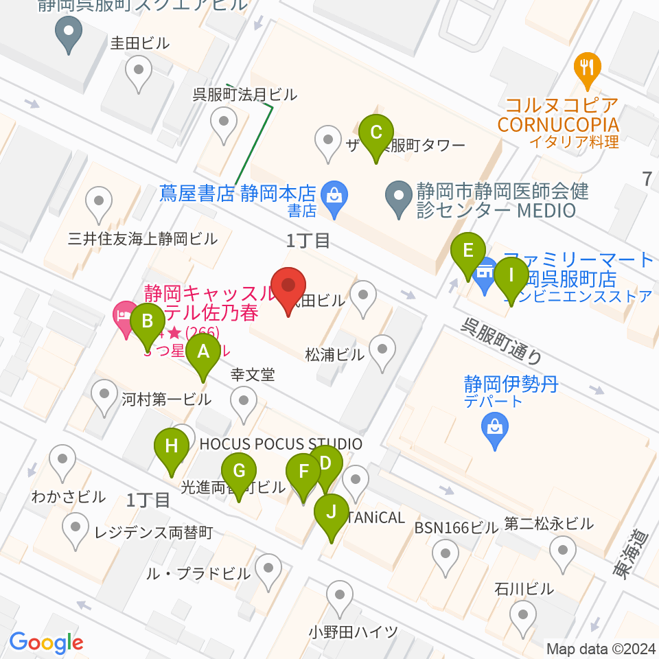 すみやグッディ本店周辺のファミレス・ファーストフード一覧地図