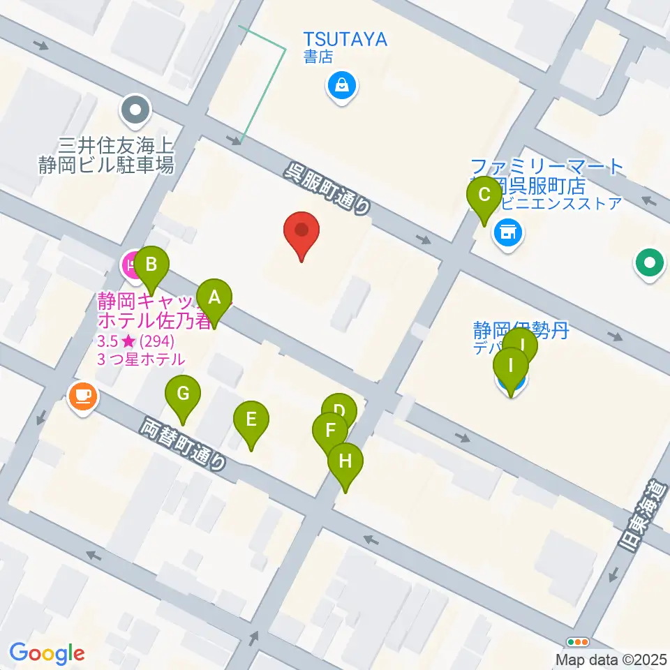すみやグッディ本店周辺のファミレス・ファーストフード一覧地図