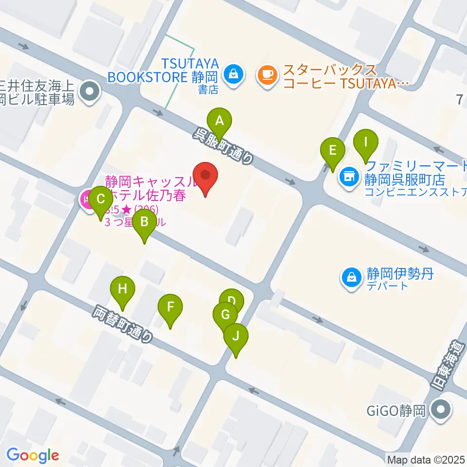 すみやグッディ本店周辺のファミレス・ファーストフード一覧地図