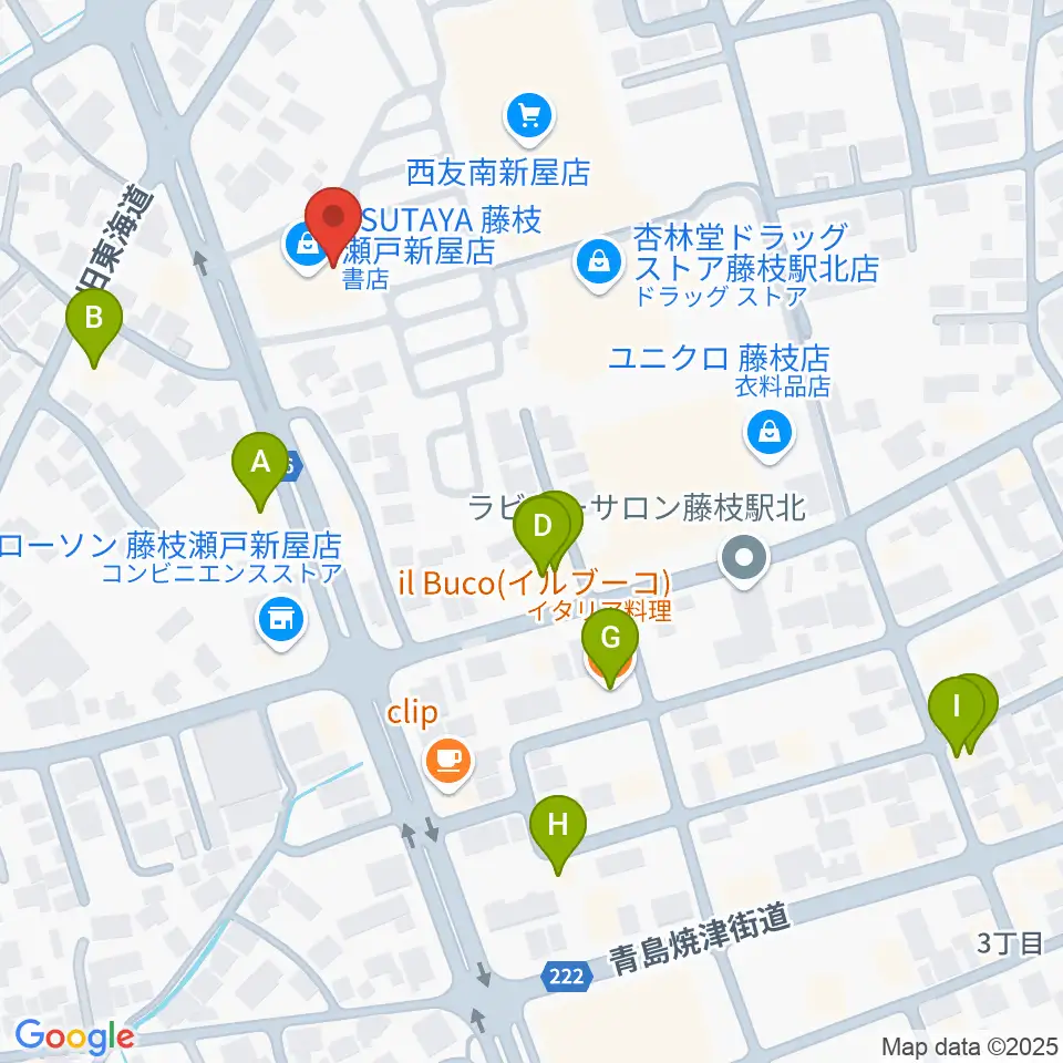 すみやグッディ藤枝店周辺のファミレス・ファーストフード一覧地図