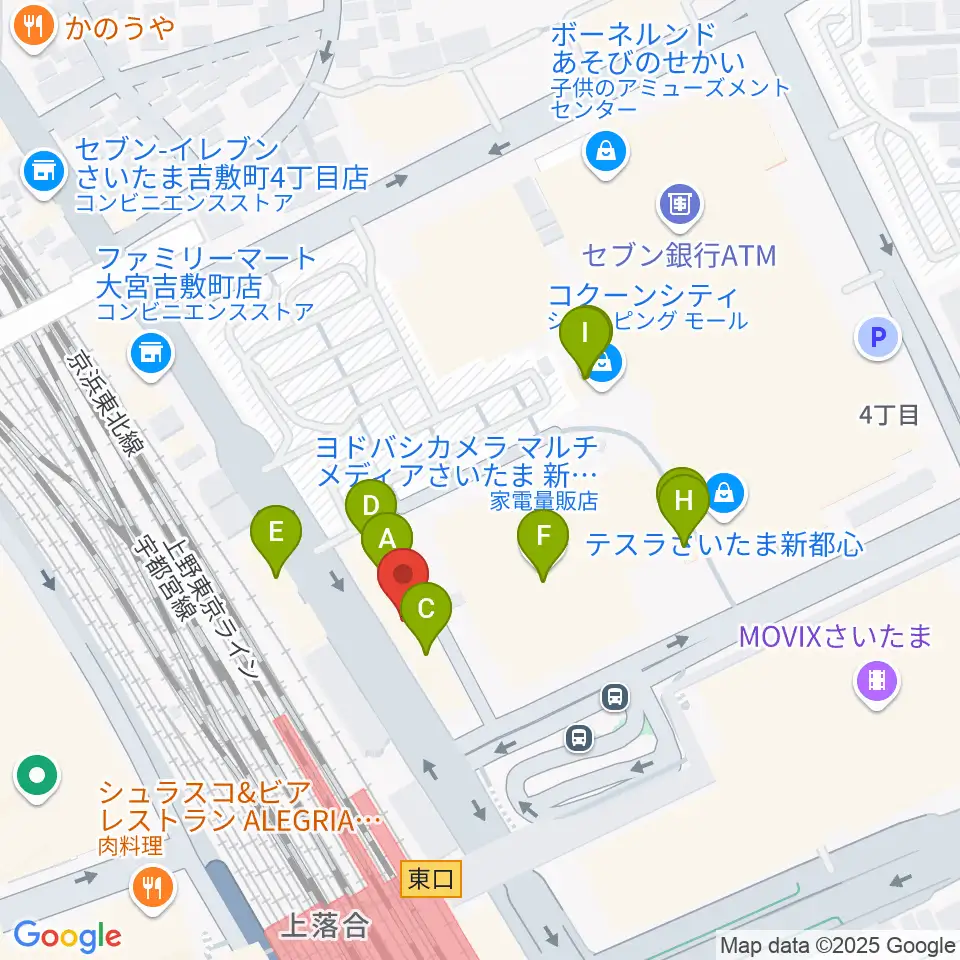 コクーンシティカルチャーセンター周辺のファミレス・ファーストフード一覧地図