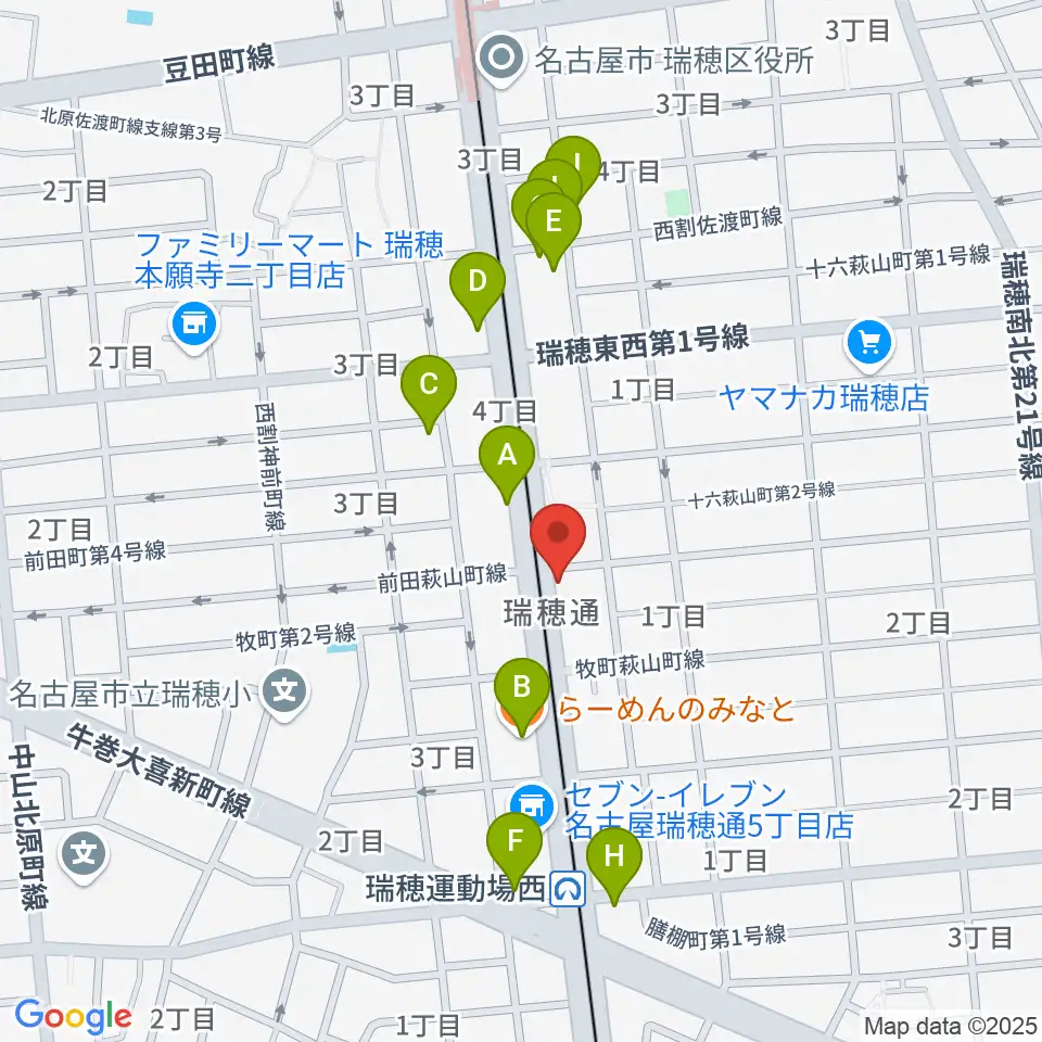 レコーディングスタジオ リカレンス周辺のファミレス・ファーストフード一覧地図