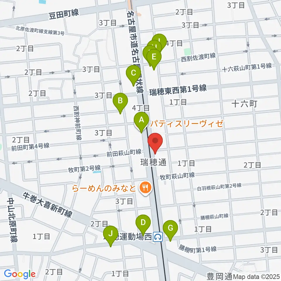 レコーディングスタジオ リカレンス周辺のファミレス・ファーストフード一覧地図