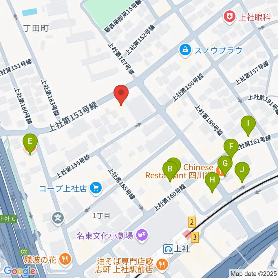 ライブ・ギャラリー 元周辺のファミレス・ファーストフード一覧地図