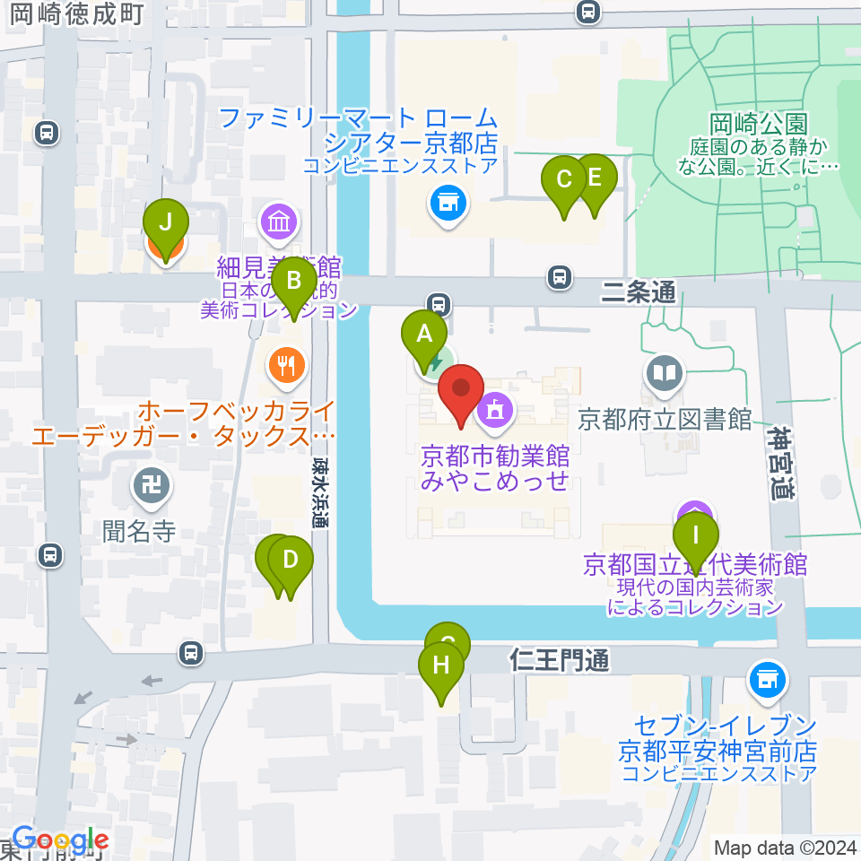 京都伝統産業ミュージアム周辺のファミレス・ファーストフード一覧地図