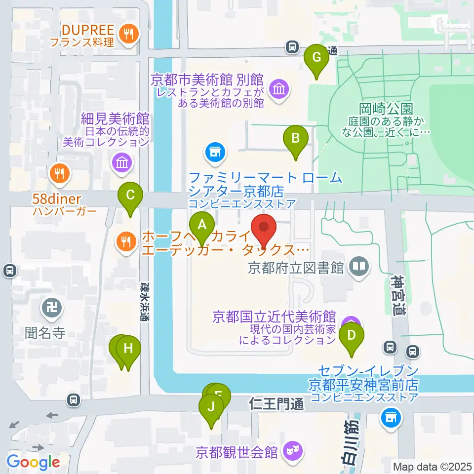 京都伝統産業ミュージアム周辺のファミレス・ファーストフード一覧地図