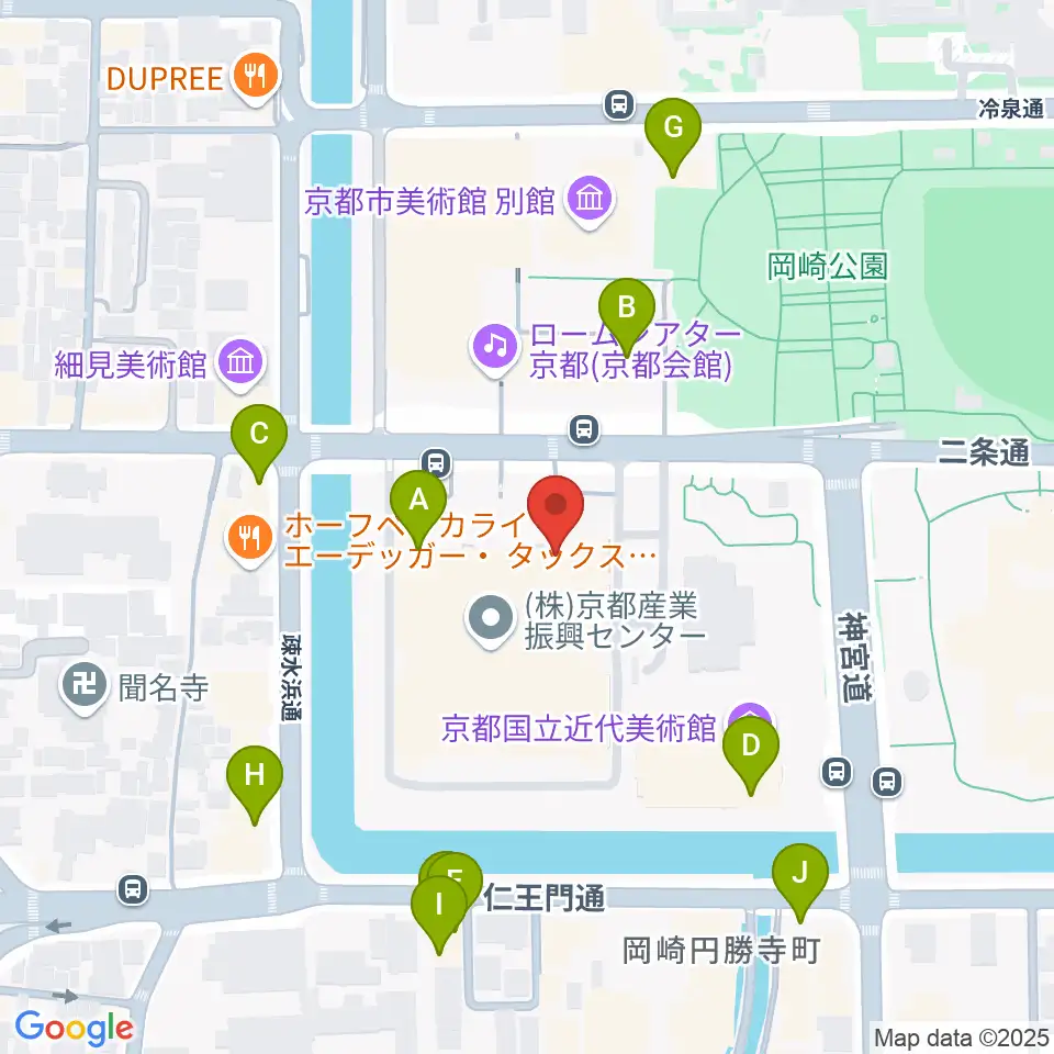 京都伝統産業ミュージアム周辺のファミレス・ファーストフード一覧地図