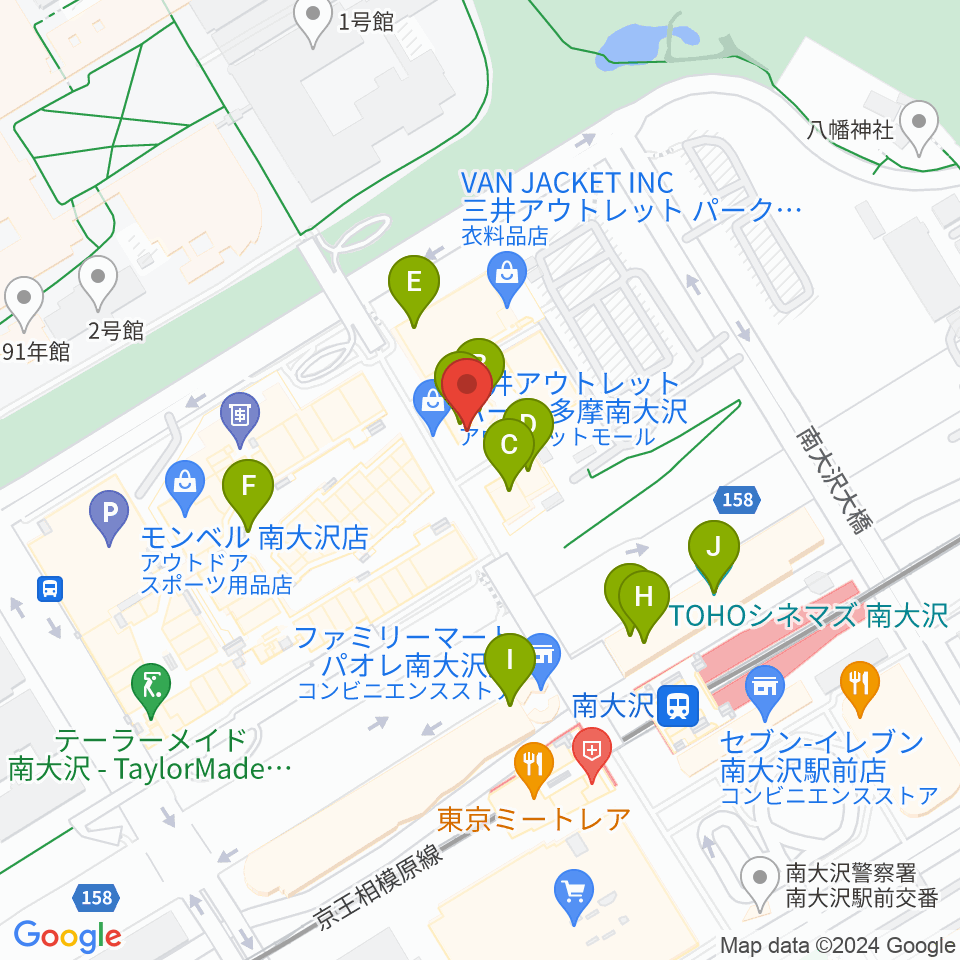 TAMAカルチャーカレッジ周辺のファミレス・ファーストフード一覧地図