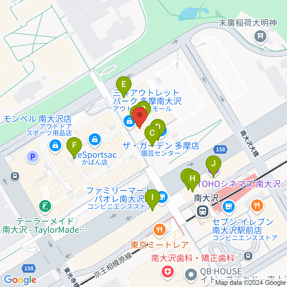 TAMAカルチャーカレッジ周辺のファミレス・ファーストフード一覧地図