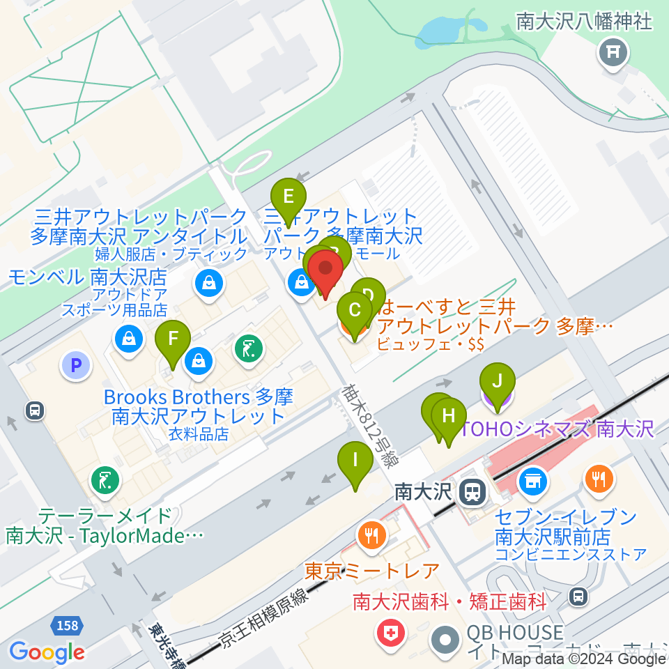 TAMAカルチャーカレッジ周辺のファミレス・ファーストフード一覧地図