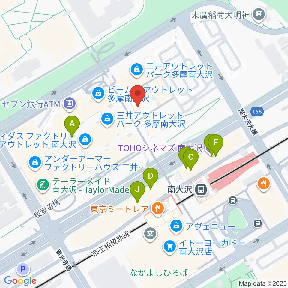 TAMAカルチャーカレッジ周辺のファミレス・ファーストフード一覧地図