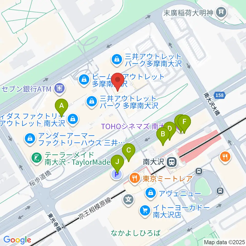 TAMAカルチャーカレッジ周辺のファミレス・ファーストフード一覧地図