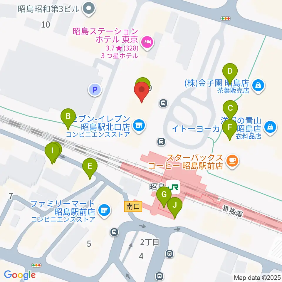 昭和の森カルチャーセンター周辺のファミレス・ファーストフード一覧地図