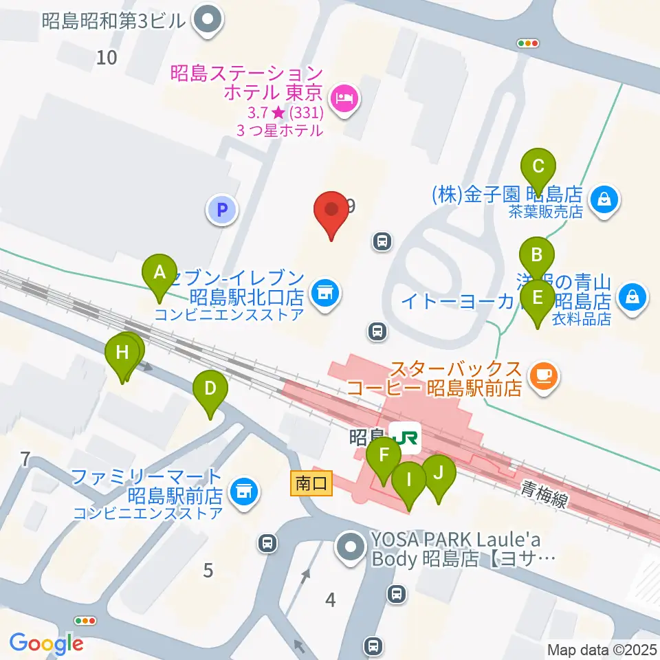 昭和の森カルチャーセンター周辺のファミレス・ファーストフード一覧地図