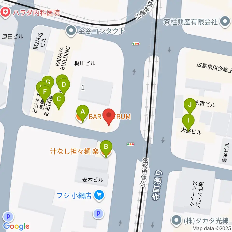 スタジオG周辺のファミレス・ファーストフード一覧地図