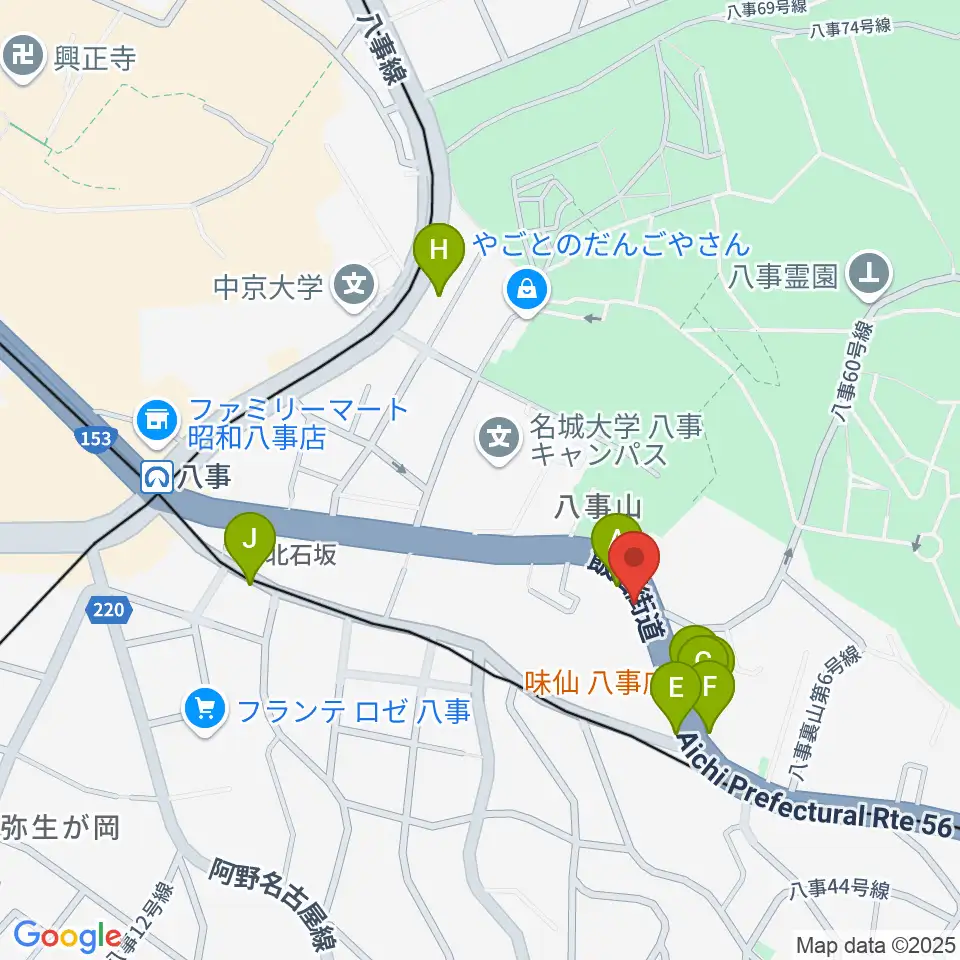 サウンドノート名古屋周辺のファミレス・ファーストフード一覧地図