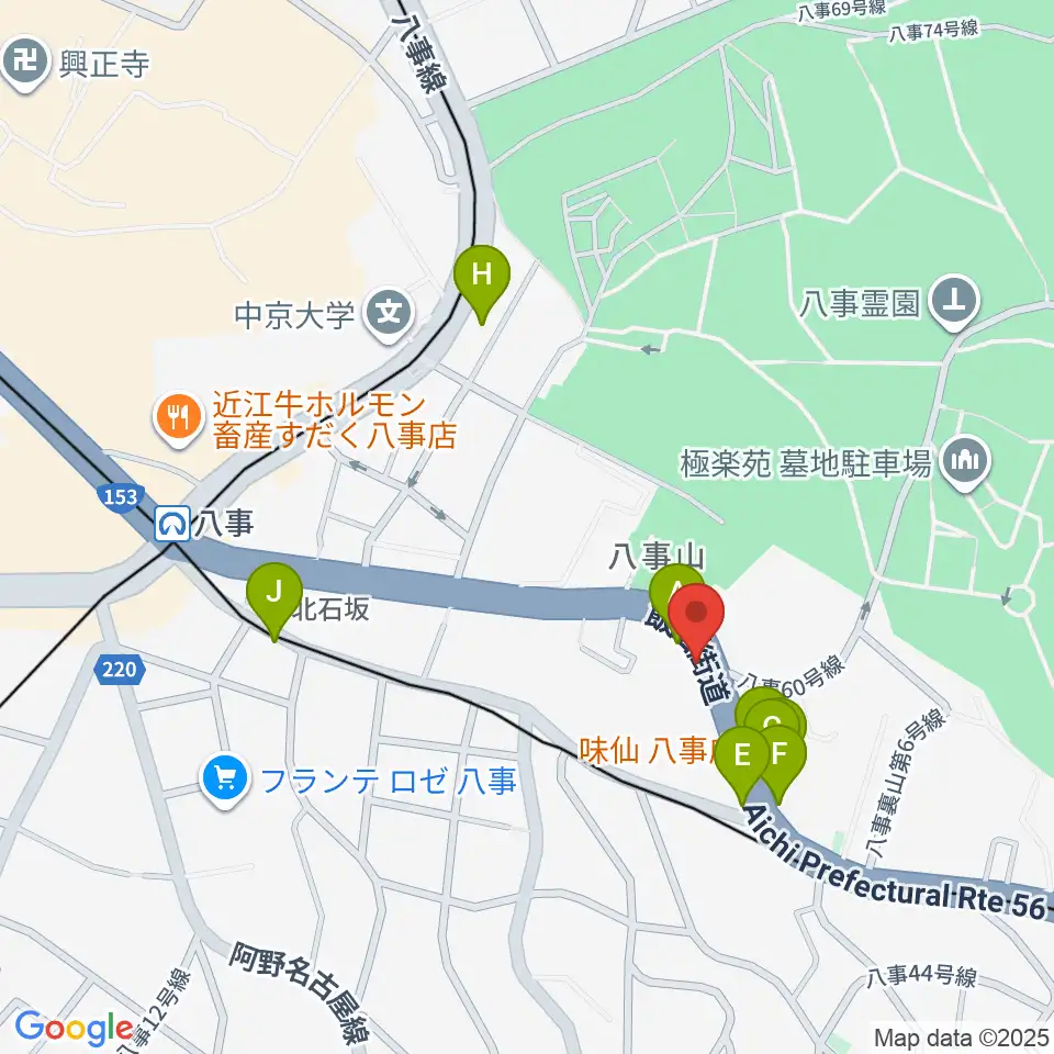 サウンドノート名古屋周辺のファミレス・ファーストフード一覧地図