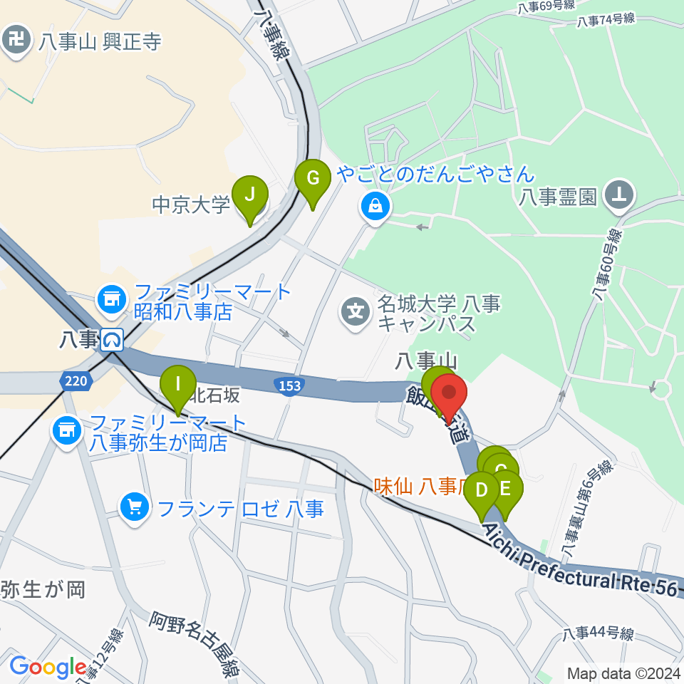 オサスタ周辺のファミレス・ファーストフード一覧地図