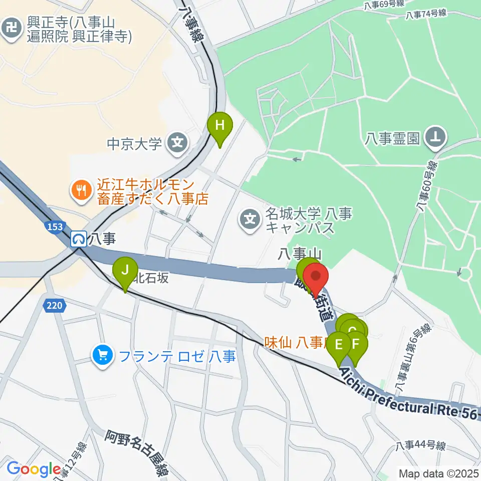 オサスタ周辺のファミレス・ファーストフード一覧地図