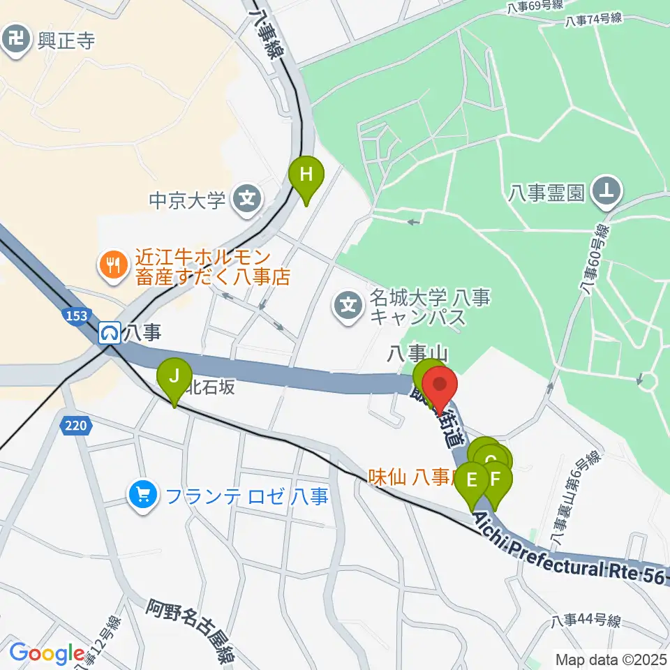 オサスタ周辺のファミレス・ファーストフード一覧地図