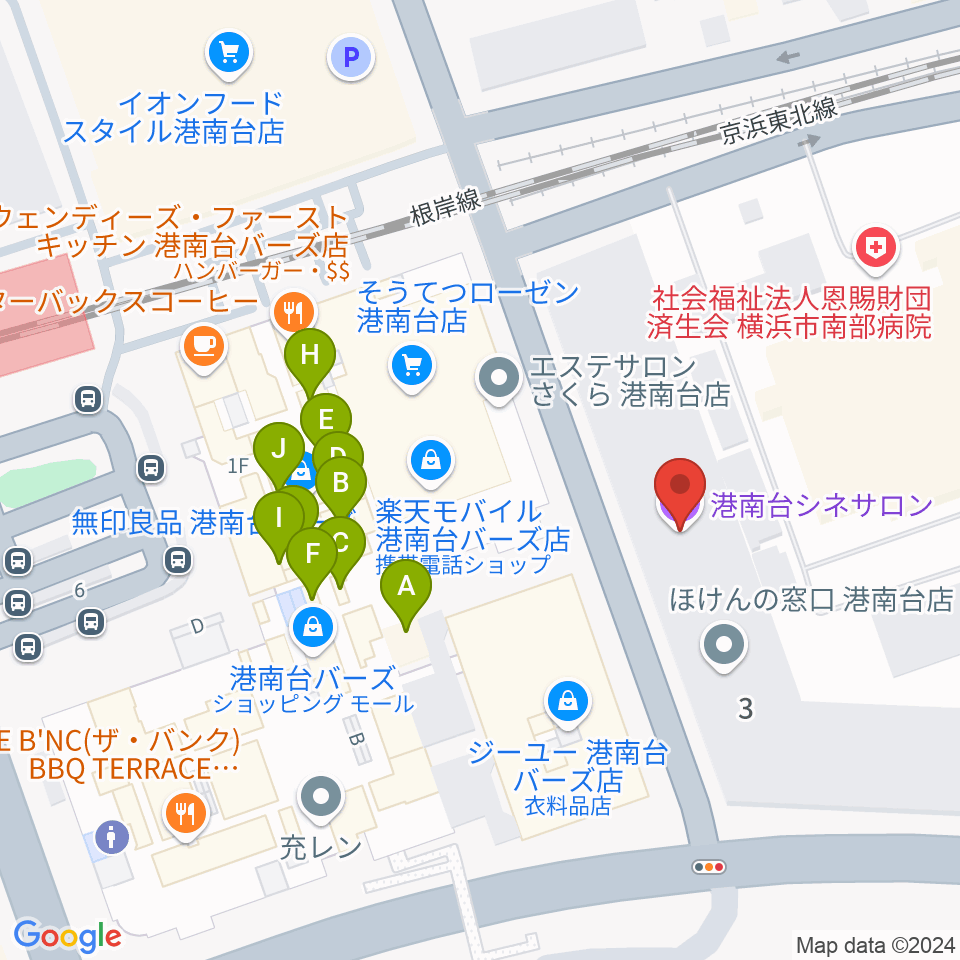 バーズカルチャーセンター周辺のファミレス・ファーストフード一覧地図