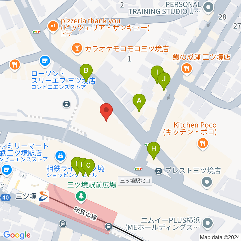 三ツ境カルチャーセンター周辺のファミレス・ファーストフード一覧地図