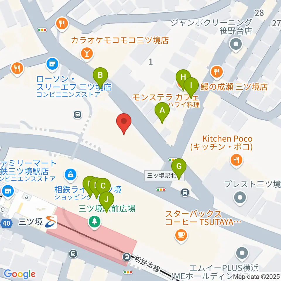 三ツ境カルチャーセンター周辺のファミレス・ファーストフード一覧地図