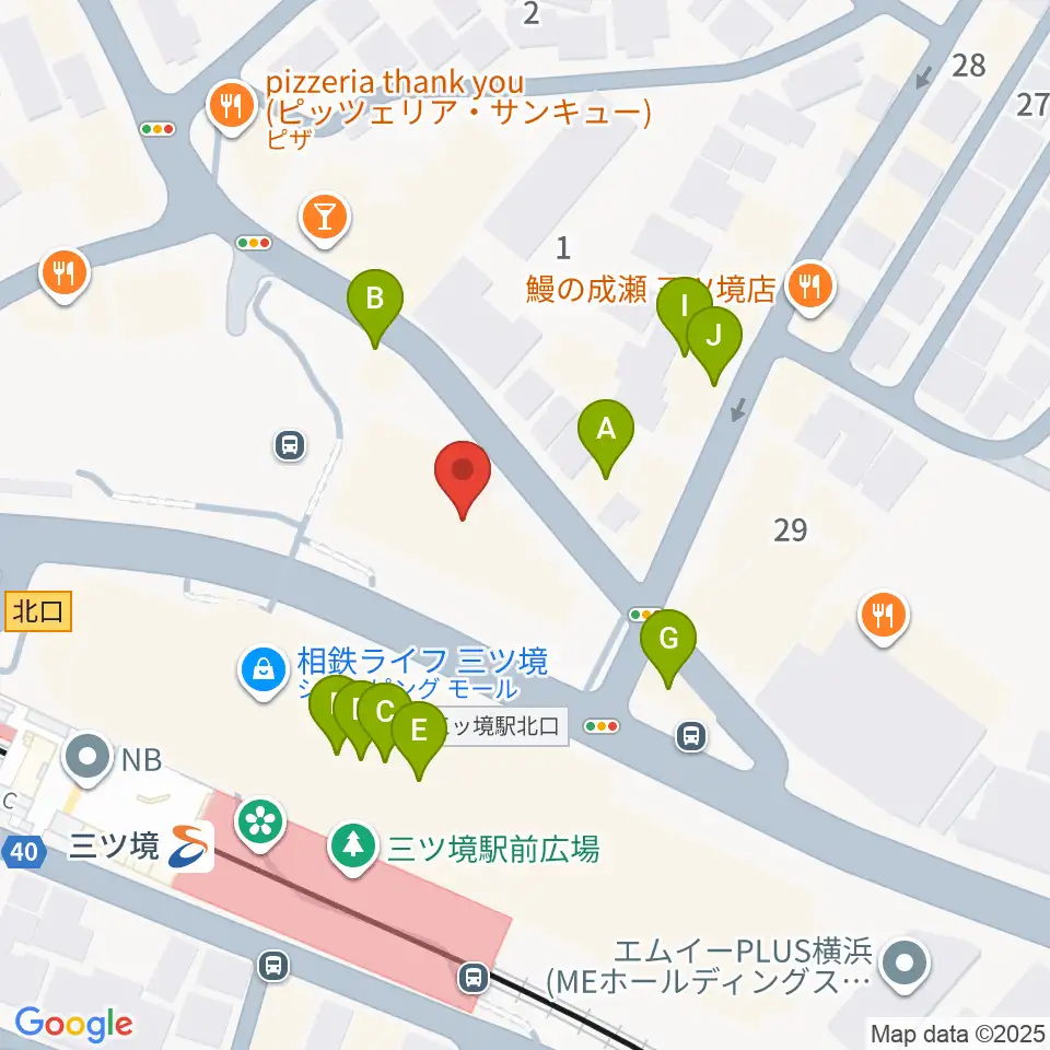 三ツ境カルチャーセンター周辺のファミレス・ファーストフード一覧地図