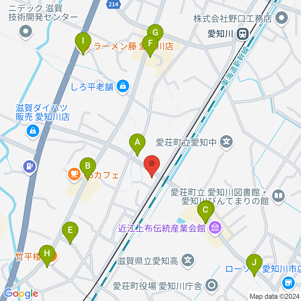 塚本楽器 愛知川店スタジオ周辺のファミレス・ファーストフード一覧地図