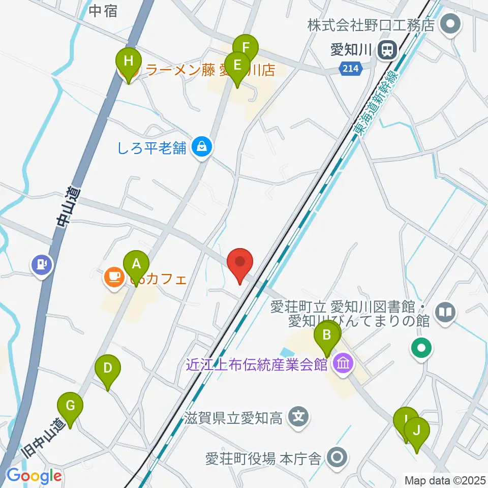 塚本楽器 愛知川店周辺のファミレス・ファーストフード一覧地図