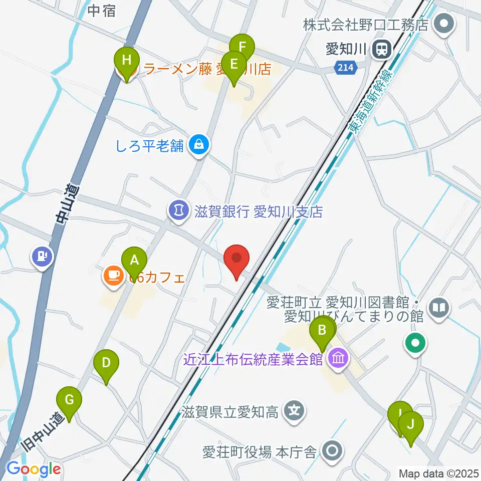 塚本楽器 愛知川店周辺のファミレス・ファーストフード一覧地図