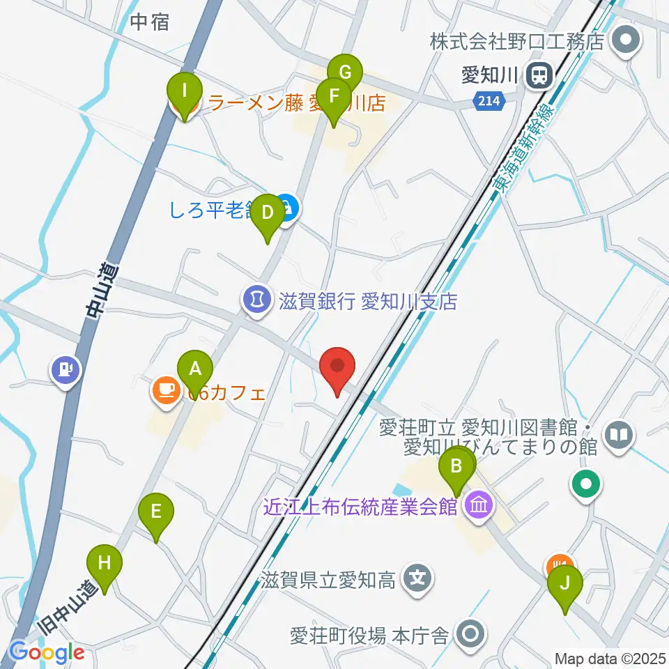 塚本楽器 愛知川店周辺のファミレス・ファーストフード一覧地図