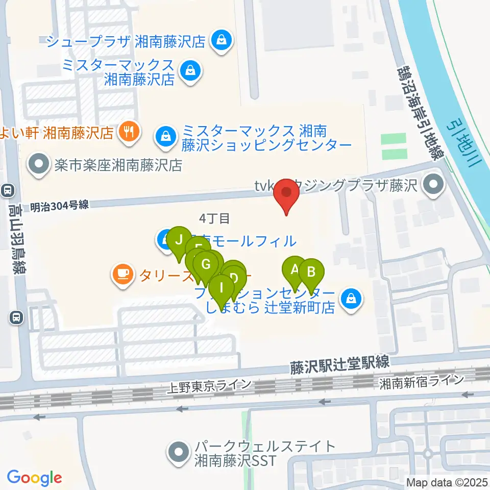 湘南モールカルチャーセンター周辺のファミレス・ファーストフード一覧地図