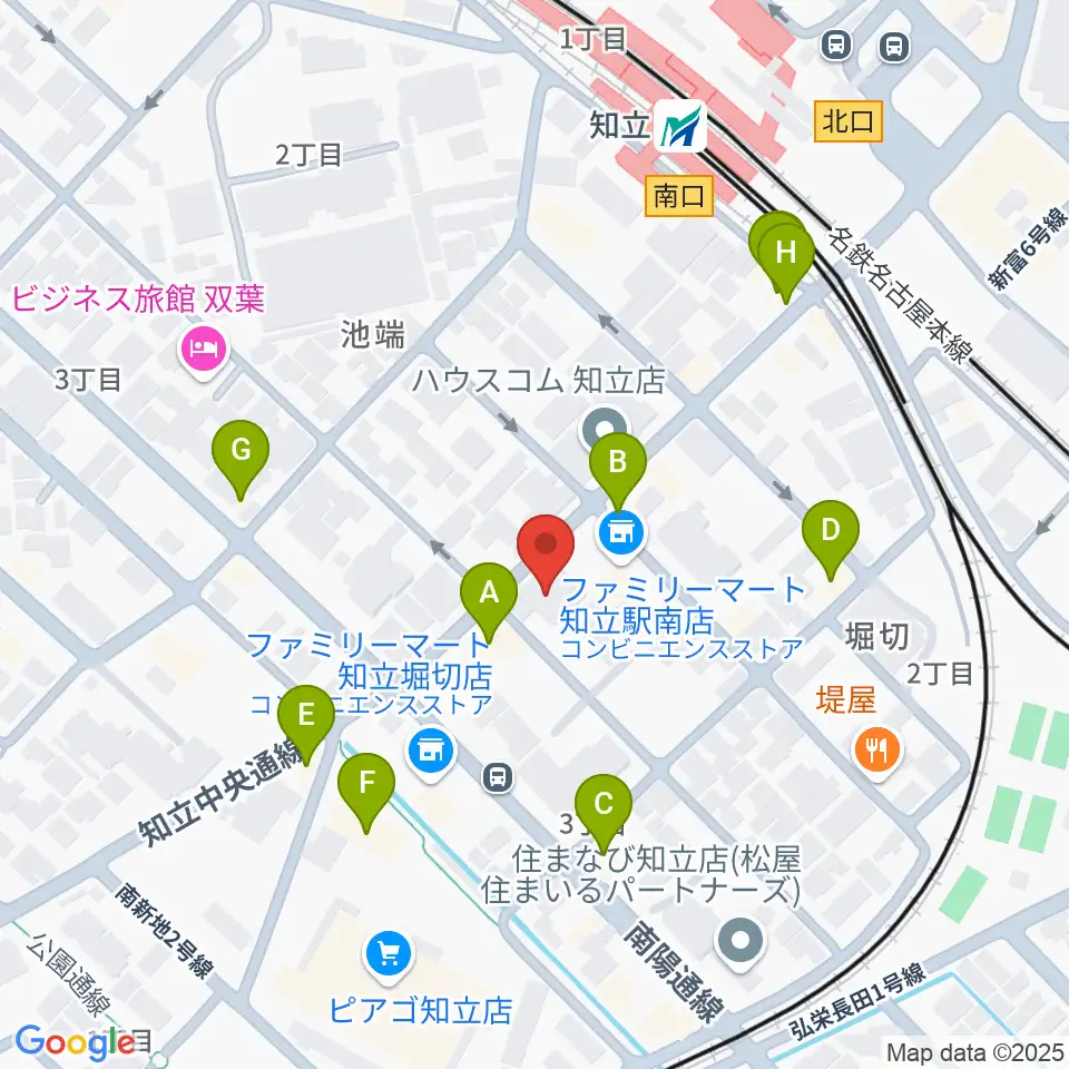 知立カルチャーセンター周辺のファミレス・ファーストフード一覧地図