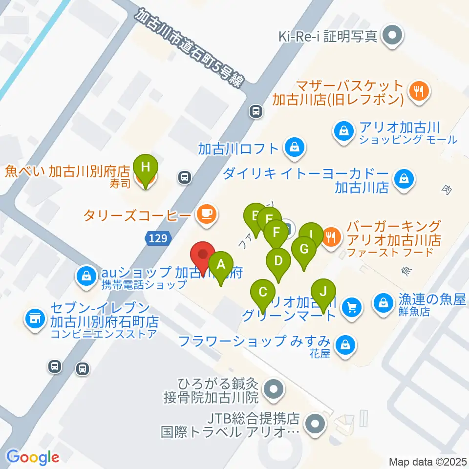ヨークカルチャーセンター加古川周辺のファミレス・ファーストフード一覧地図